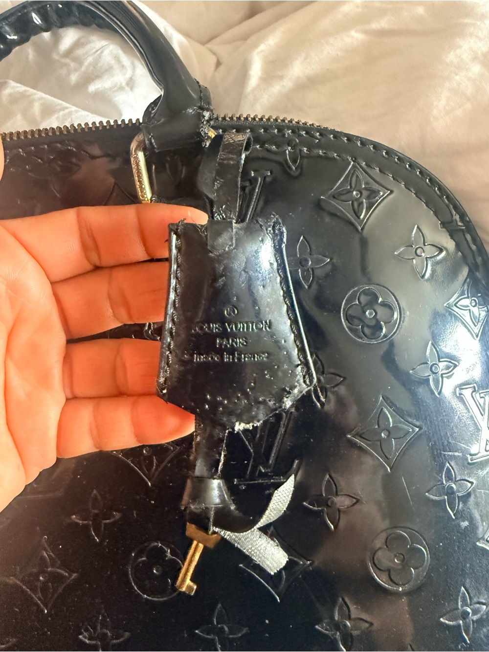 Louis Vuitton Black Vernis Alma Satchel with Gold Hardware READ PLEASE NO RETURN - Picture 14 of 14